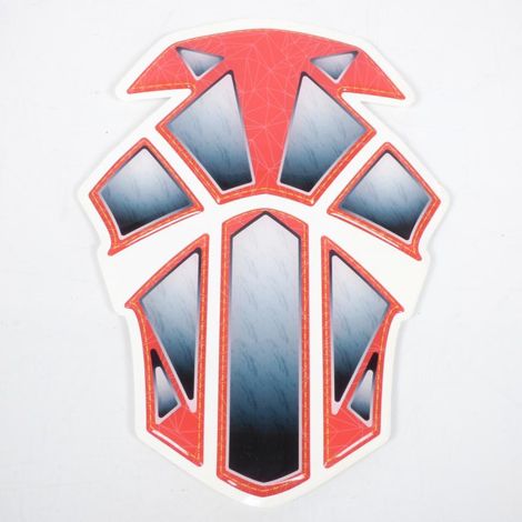 Protection de réservoir adhésive pour moto rouge noir liseré or (1/2)