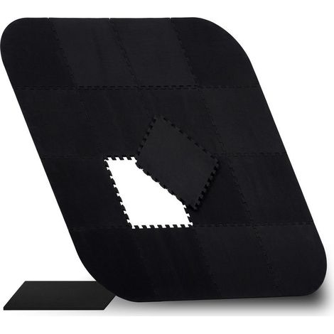 Tapis de protection pour fond de piscine – Lot de 17 pièces en mousse EVA (éthylène-acétate de vinyle), dimensions par pièce : 60 × 216 × 216 cm, forme carrée, noir, résistant à l’eau et aux UV (1/5)