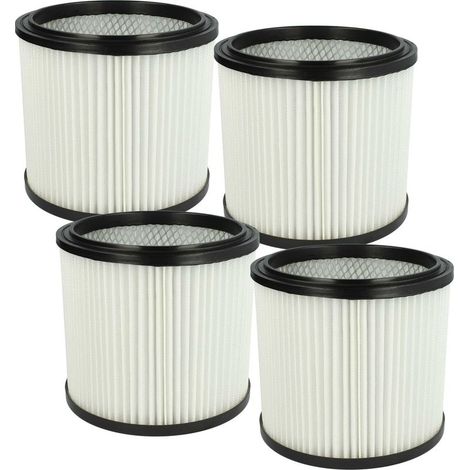4x filtre plissé, compatible avec aspirateurs Parkside PNTS 30/6 S à 30/8(E/S), diamètre intérieur 14,5 cm, forme ronde, noir/blanc (1/5)