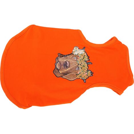 Vêtements pour animaux de compagnie - Chemise pour chien mignonne, douce et respirante avec strass pour chiots - Décoration et protection - Orange L (1/5)