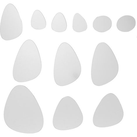 Stickers muraux pour salon et chambre, stickers galets, stickers muraux miroir 3D, stickers miroir cristal 3D pour mur TV, décoration intérieure, argent. (1/5)