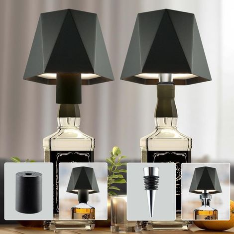 Lampe rechargeable pour bouteille, sans fil avec batterie USB, lot de 2 lampes étanches IP54, idéal pour table, fête, hôtel (1/5)