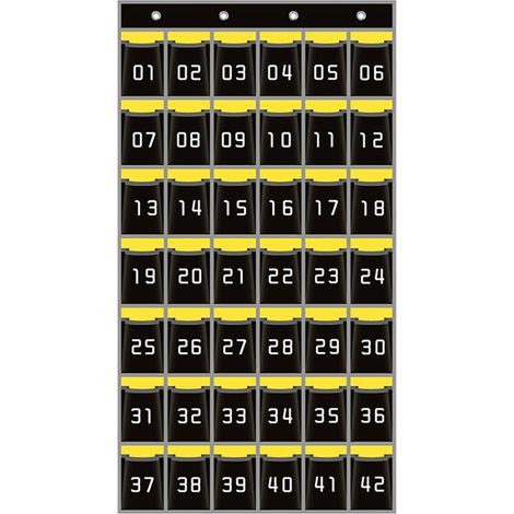 Tableau de poche numéroté pour classe,organisateur mural ou de porte à 42 poches,sac rangement pour bijoux décoration intérieure (1/5)