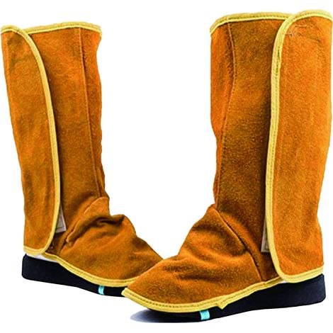1 Paar Schweißer-Schuhschutz, Schweißgamaschen aus Leder, flammhemmende Überschuhe (1/5)