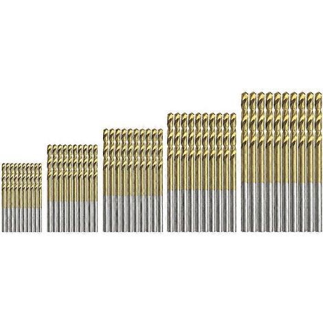 Coffret de 50 micro-forets HSS 1/1,5/2/2,5/3 mm Qibaok avec revêtement titane, foret à métaux, foret manuel, outils de perçage (1/2)