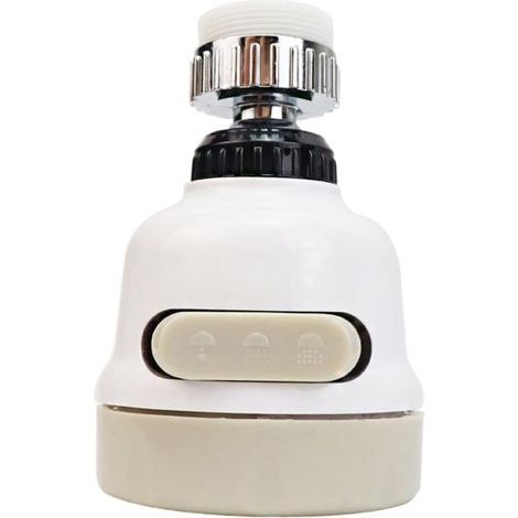Ugello Valvola di Pressione Rinforzato con 3 Impostazioni per Lavello in Acciaio Inox, Abs Bianco, Velocità Regolabile e l'Economia Di acqua, Uso Cucina e servizi Igienici (1/5)