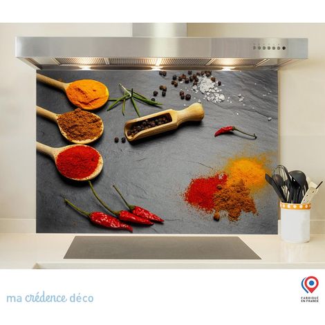 Fond de hotte : Epices sur ardoise 2 - Alu composite - 60 cm - 45 cm (1/5)