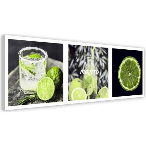 Tableau sur toile Citrons verts en vert 90x30 (1/5)