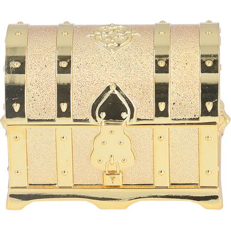 Mini boîte à bijoux vintage, en alliage de zinc avec doublure en velours, finement polie, robuste et durable, ornée d'un motif en relief et d'une finition plaquée or. (1/5)