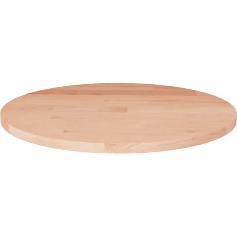 Runde Tischplatte Ø30x1,5 cm Unbehandeltes Massivholz Eiche