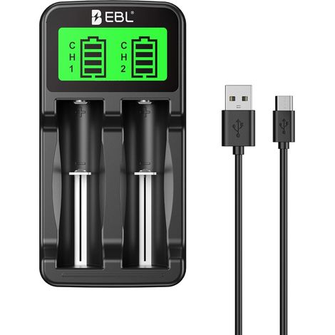 Chargeur de Piles Universel 18650 pour Piles Rechargeables 3.7V Li-ION 26650 22650 18650 18490 17670 17500 16340 (RCR123) 14500, et 1.2V Ni-MH Ni-CD AA AAA etc (1/5)