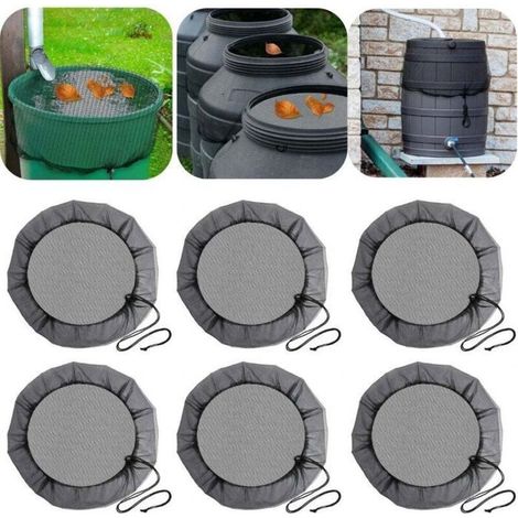 6pcs Filet de protection pour tonneau de pluie avec cordon de serrage, protection contre les feuilles, les moustiques-Ø80 cm (1/5)