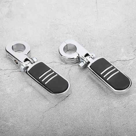 2 repose-pieds chromés de 32 mm pour moto avec fixation, compatibles avec Honda GoldWing GL1500 GL1800 (1/5)