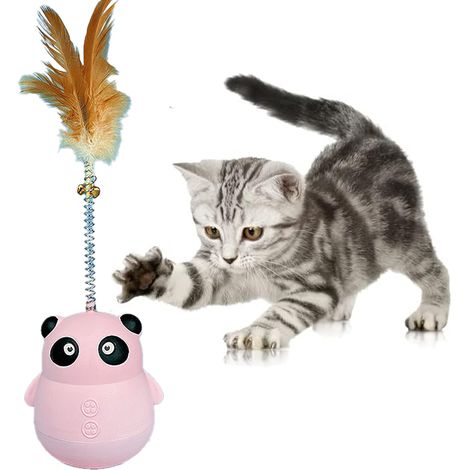 1 distributeur de croquettes interactif, forme de balle à bascule, réglable, pour chat et chien, jeu éducatif (1/5)