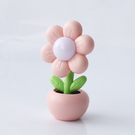 Set di 2 mini fiori, graziose luci notturne per camera da letto, decorazioni creative per comodino - rosa + viola (1/5)