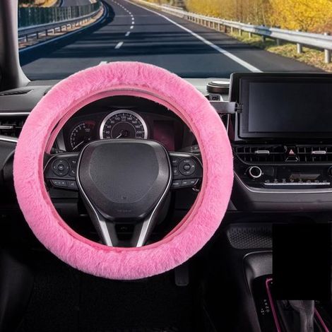 Coprivolante per auto, coprivolante morbido in peluche con superficie antiscivolo, comodo coprivolante elastico, copriauto per riscaldamento e protezione (1/5)