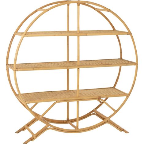 Etagère Design en Rotin "Nela" 150cm Naturel (1/5)