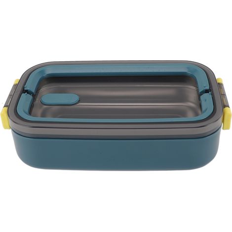 Boîte à repas isotherme en acier inoxydable 304, étanche, de style bento, idéale pour les élèves, l'école et le bureau. Élégante couleur bleue. (1/5)