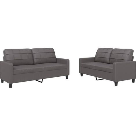 Maison Exclusive - Set di Divani 2 pz con Cuscini Grigio in Similpelle