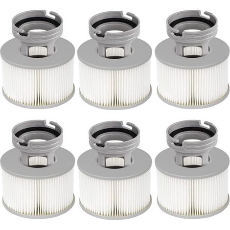 Lot de 6 filtres de Bain à remous + Adaptateur de Base à Visser pour MSPA piscines gonflables, Version améliorée du Filtre pou (1/4)