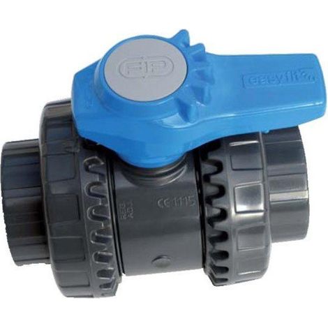Vanne PVC pression 50 mm à coller – Double union femelle – PN 16 pour plomberie rigide – Usage en milieu humide