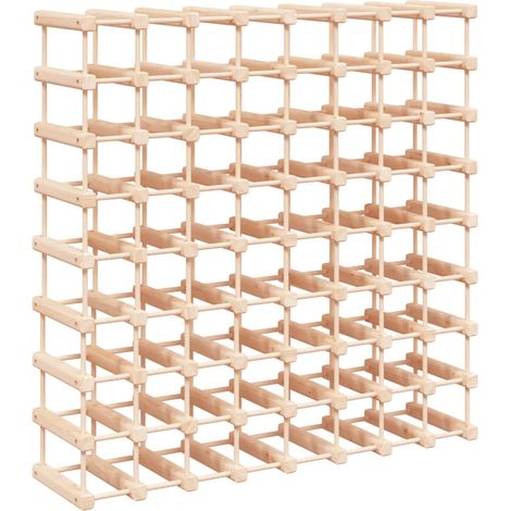Casier range bouteilles étagère de rangement vin pour 72 bouteilles 90,5 x 23 x 90,5 cm en bois de pin DEC024404 (1/5)