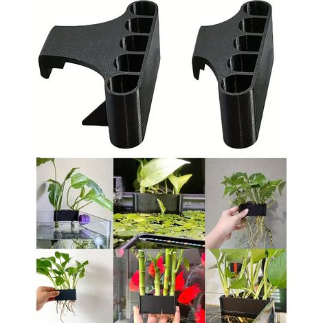 1 Support à plantes d'aquarium suspendu - Pot à plantes aquatiques avec trou, gobelets de plantation pour plantes émergées, décorations d'aquascape avec crochet long (1/5)