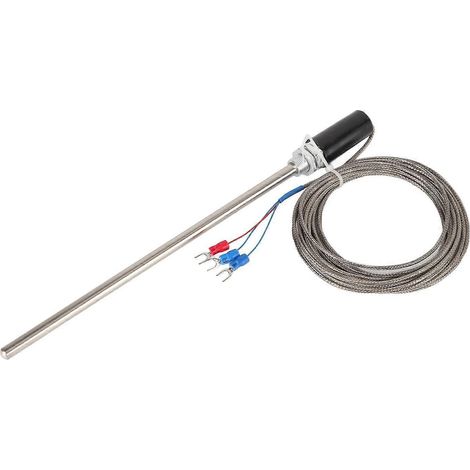 M12-Thermoelement-Sonde PT100 Edelstahl-Temperatursensor 200 mm 0–400 °C 5 m