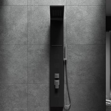 Colonna doccia pannello idromassaggio effetto cascata YH8122 MADRID Nero