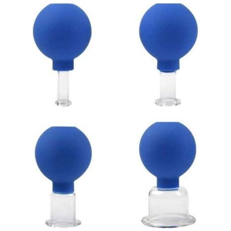 Set de Ventouses en Verre avec 4 Tailles Différentes, Ventouse pour Massage, Ventouse Anti-Cellulite, Tasses à Ventouses pour Massage Tête, Visage, Chaque Partie du Corps Triomphe 4 PCS (1/5)