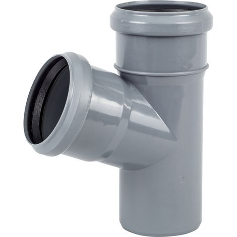 Raccordo a T sanitario PP-HT 75x75/67, per fognature interne, colore cenere,