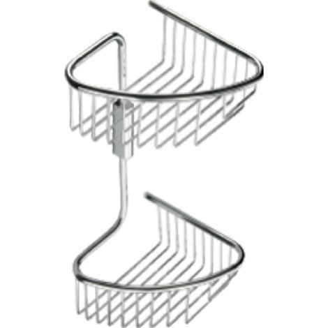 Inda - Doppel-Eckduschwanne aus poliertem Chrom, L.21 H.38 cm