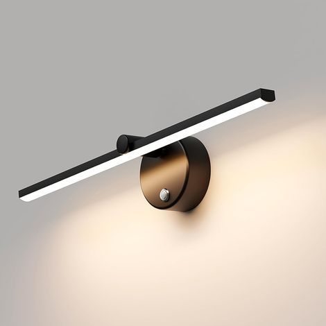 Mirror Wall Light, 300° Rotating, Touch Dimmable, 5W LED, IP44, Black, Bathroom/Living Room (1/5)