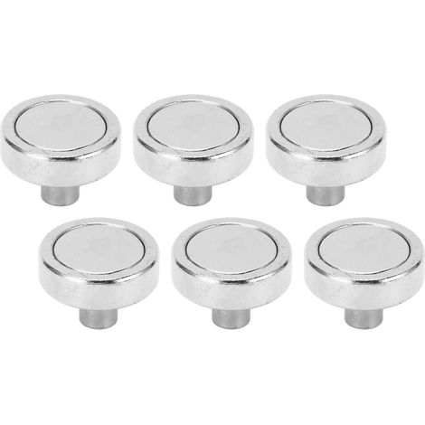 20 Stück silberne Neodym-Topfmagnete mit NdFeB-Magnetfuß, vernickelt, starker Magnethaken (1/5)