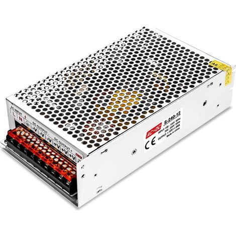 ZOLGINAH Convertisseur, AC/DC Convertisseur de Commutation Projet LED Light Strings, Commutation Alimentation AC 100 V / 240 V DC 12V d'alimentatio Transformateur 20A (1/5)