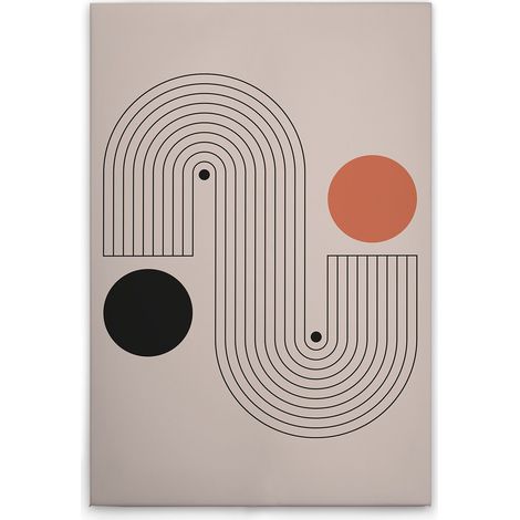 Leinwandbild Boho Motiv M1-No.51463 - Kunstdruck auf Leinwand in Grau Schwarz - Wandbild 30 x 45 cm (1/5)