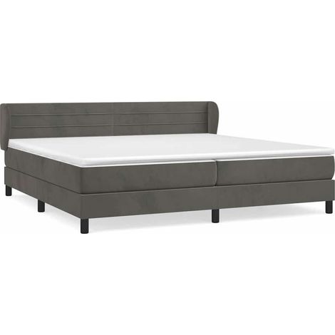 Maison Exclusive - Giroletto a Molle con Materasso Grigio Scuro 200x200 cm Velluto (1/5)