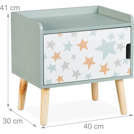 Praticamente comodino per bambini portaoggetti altezza 41 x 40 x 30 cm in MDF multicolore 130016875