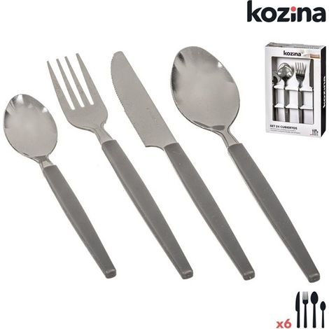 Kozina Posate in acciaio grigio 24 Pezzi