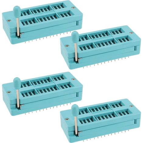 Pack of 4 28-pin integrated circuit sockets for 2.54 mm ZIF integrated circuits (1/5)