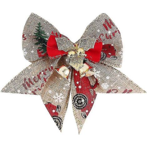 8pcs nœuds de Noël, nœud pour sapin de Noël, décoration de nœud de Noël (f, style) (1/5)