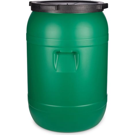 Garronda 250L Fût Plastique Alimentaire sans BPA – Récupérateur d'eau Bidon Alimentaire avec Couvercle pour Eau, Choucroute, Croquettes, Fermentation GD-0142