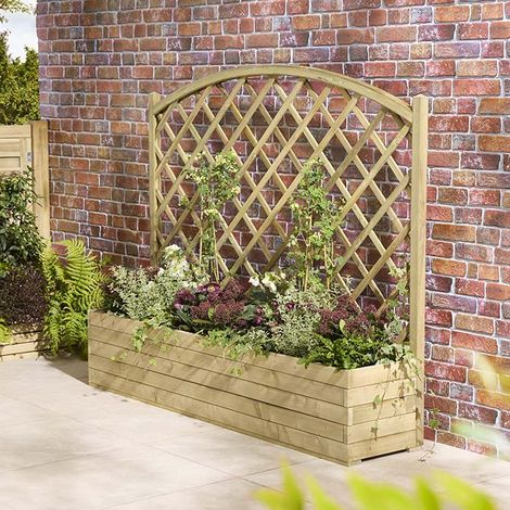 Rowlinson Trough Planter With Lattice - 1.8m (1/3)
