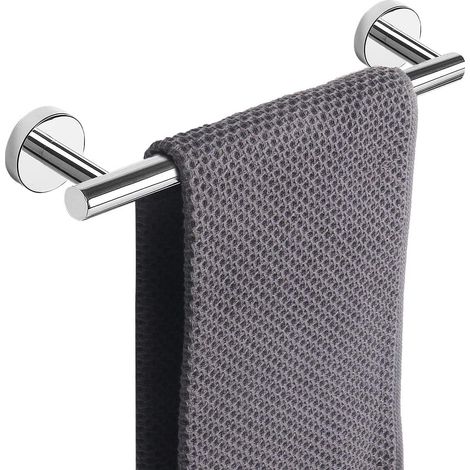 1 - Porte-Serviettes - Barre De Suspension - Acier Inoxydable Sus304 - Montage Mural Par Vissage - Pour Salle De Bain Et Cuisine - Argenté Poli - 23x8cm