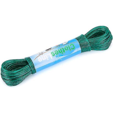 Corde à linge 20m + 4 tendeurs pour séchage du linge en extérieur, fil à étendre résistant pour jardin, kit étendoir à air libre, accessoire de séchage robuste, longueur 20 mètres avec tendeurs inclus (1/3)