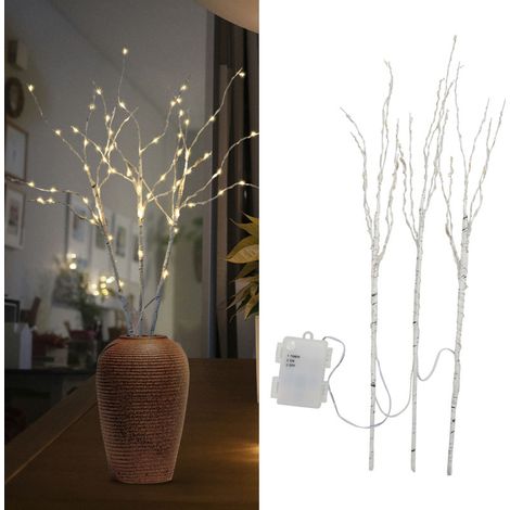 SWANEW Set di 3 Rami Luminose LED Invernali Tubes Luminose di Natale Luci LED Rami Decorativi (1/5)