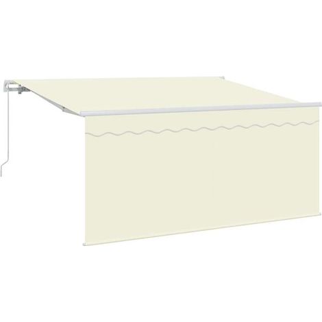 Store banne rétractable, beige, 300 x 200 cm, en polyester et aluminium. (1/5)