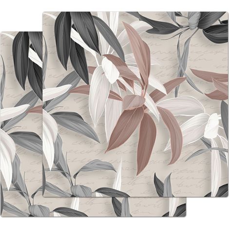 Lupia - Sottotutto decorato con stampa a colori in Legno QUADRATO Sotto bicchiere, piatto, pentola con varie dimensioni 20x20 cm Set 2 pz - LEAVES MIX (1/4)