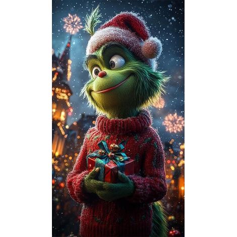 Rideau/drapeau de porte de Noël 2026, fond photo intérieur/extérieur avec motif monstre vert - 90 x 180 cm - LMGBJB-4