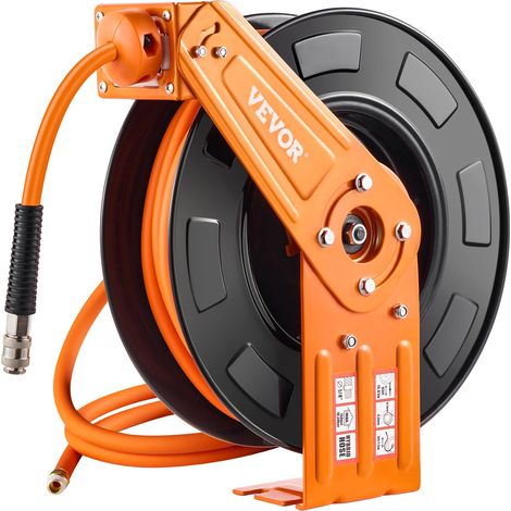 VEVOR Avvolgitubo Aria Compressa Retrattile Tubo Flessibile per Aria Compressa Ibrido Lunghezza 19,81m Pressione max. 300 PSI, Bobina Avvolgitubo Montaggio a Soffitto/Parete, Avvolgitubo da Officina